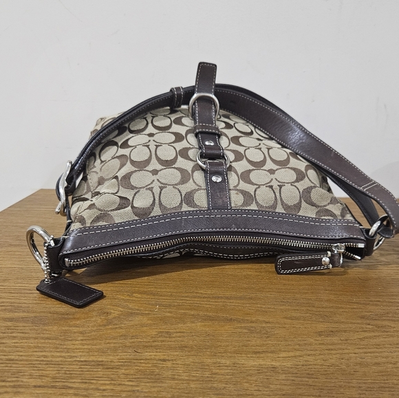 Coach Signature Jacquard Brown/Tan Crossbody/Shoulder Bag - Picture 4 of 12